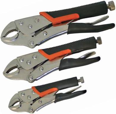 Silverline - 3PCE Soft Grip Curved Jaw Pliers - 675268